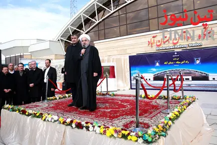 مراسم افتتاح راه آهن میانه - بستان آباد