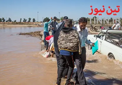 تخریپ پل ارتباطی به علت طغیان رودخانه - خوزستان