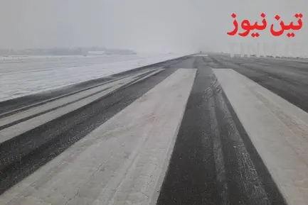 بارش برف و عملیات زمستانی در فرودگاه بین‌المللی مهرآباد تهران