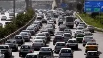 ترافیک سنگین در جاده کرج -چالوس
