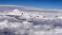 اسکورت یک هواپیما با ۴ جنگنده  به سمت بندر جاسک
