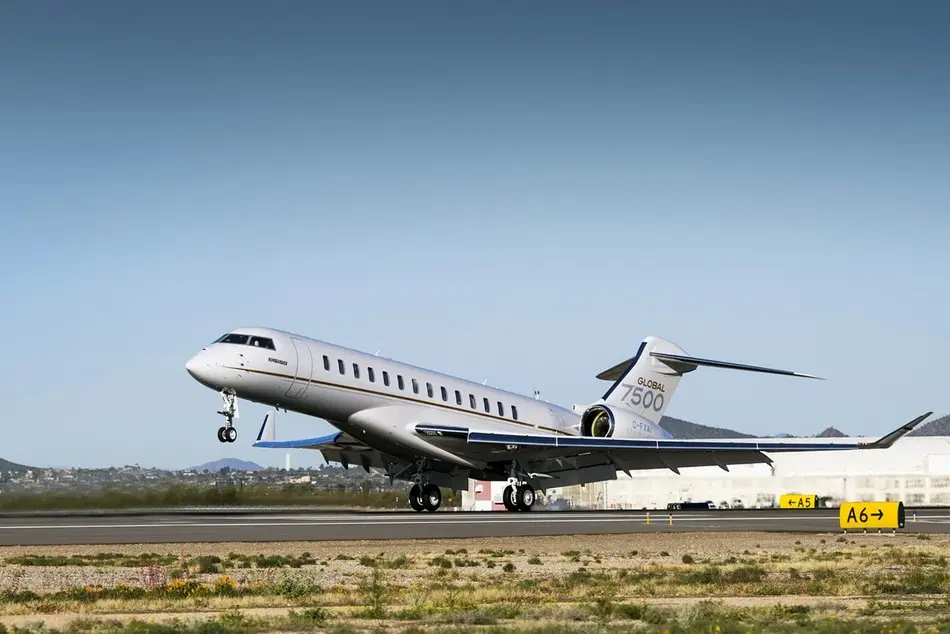 Bombardier Global 7500 aircraft completes longest business jet flight in history: Singapore-Tucson
