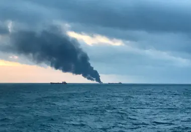 Rescue Underway as Two Ships Catch Fire in Kerch Strait