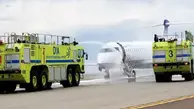 آتش گرفتن یک هواپیمای مسافری در آمریکا به هنگام فرود