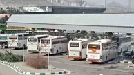 صف طولانی اتوبوس‌های ورودی به پایانه مشهد + فیلم