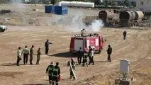 برگزاری مانور اطفای حریق در راه آهن شرق