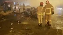 تصادف منجر به حریق در آزاد راه تهران - قم ۲ کشته داشت