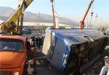۱۲ کشته و زخمی نتیجه برخورد اتوبوس «ولوو» با کامیون