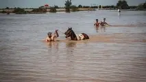 گرفتاری ۳۰۰ نفر از اهالی روستای «آلبونیس» اهواز در سیل