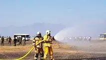 برگزاری مانور کامل طرح اضطراری در فرودگاه جیرفت