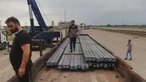 آغاز بارگیری شمش آهن در ایستگاه راه آهن رشت