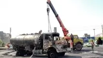 گزارش تصویری / انفجار تانکر حامل سوخت در کرمانشاه