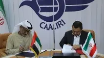 امضای یادداشت تفاهم همکاری های حمل و نقل هوایی بین ایران و امارات متحده عربی
