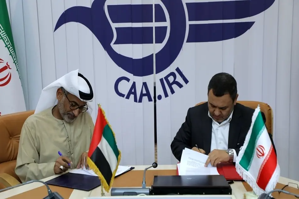 امضای یادداشت تفاهم همکاری های حمل و نقل هوایی بین ایران و امارات متحده عربی