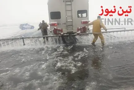 بارش برف و عملیات زمستانی در فرودگاه بین‌المللی مهرآباد تهران