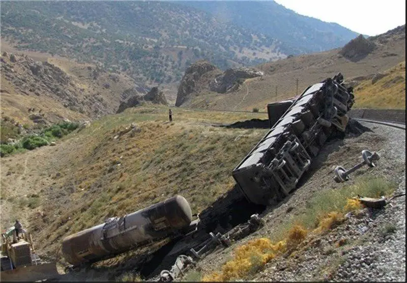 واژگونی یک قطار باری در نیشابور