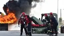 برگزاری دوره آموزشی اطفای حریق مخازن فرآورده های نفتی در بندر امام 