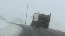 گزارش تصویری/ بارش نخستین برف پاییزی در جاده خلخال - اسالم