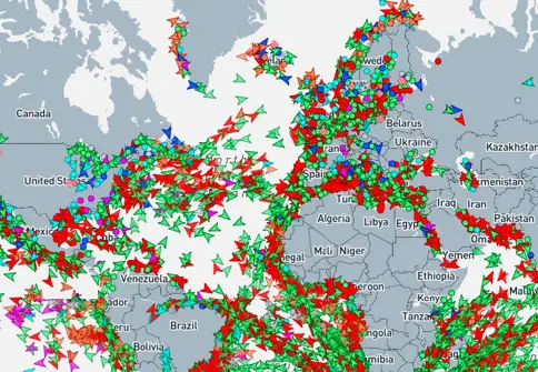 نقشه آنلاین ردیابی کشتی ها در جهان