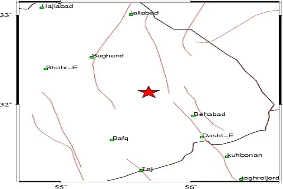 زمین لرزه 4.5 ریشتری بهاباد را در استان یزد لرزاند