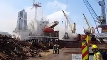 7هزار تن آهن قراضه در آتش‌سوزی بندر ساوت‌همپتون ذوب شد