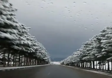 بارش برف و باران در محورهای چند استان
