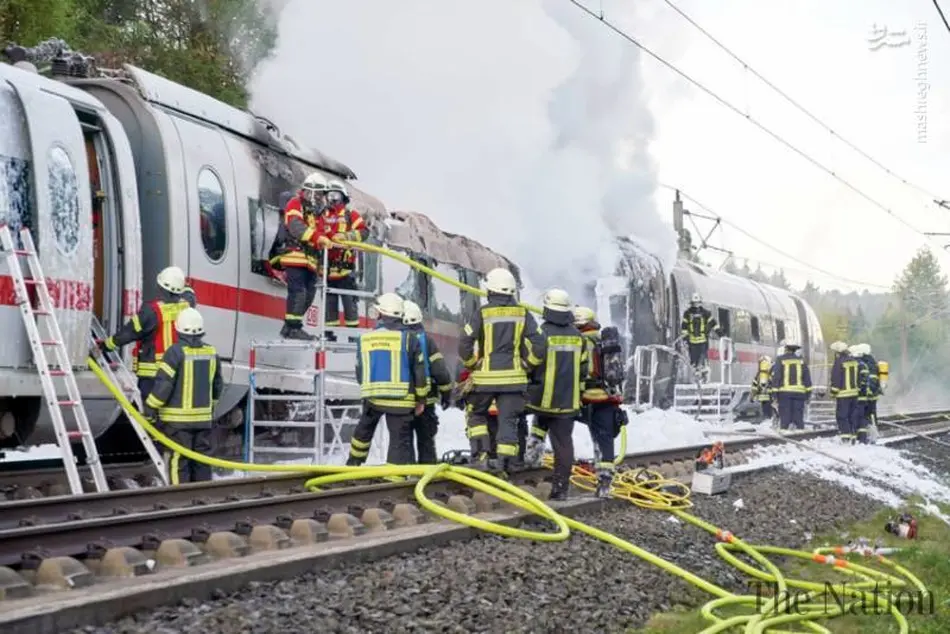 آتش سوزی در خطوط ریلی آلمان، تردد مسافران را مختل کرد
