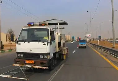 اجرای  خط کشی ۱۵۴۰ کیلومتر از جاده های استان تهران 