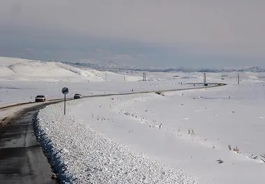 بارش برف و باران در جاده‌های شمالی