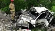 ۳ کشته بر اثر سقوط خودرو به عمق ۱۵۰ متری دره + تصاویر