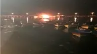 هشت شناور در اسکله بندر صیادی آبادان آتش گرفت