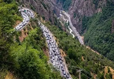 ترافیک پرحجم در محور کندوان و نیمه سنگین در جاده هراز