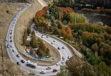 ترافیک سنگین در جاده چالوس