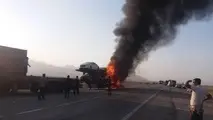 ته سیگار، تریلی را به آتش کشید