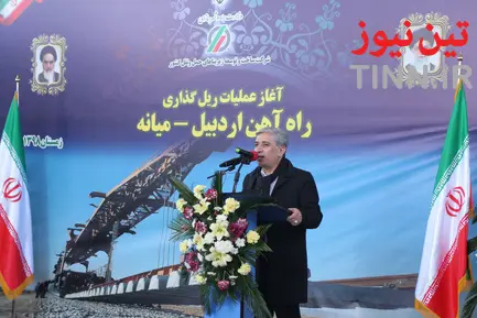 آغاز عملیات ریل گذاری راه آهن اردبیل - میانه