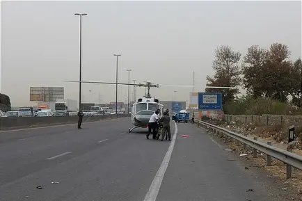 تصادف وانت‌پیکان با کامیونت یخچال‌دار در عوارضی تهران-ساوه 
