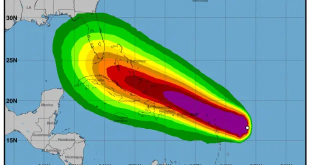 Ships may need to adjust their route as Irma passes