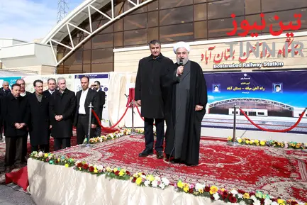 مراسم افتتاح راه آهن میانه - بستان آباد