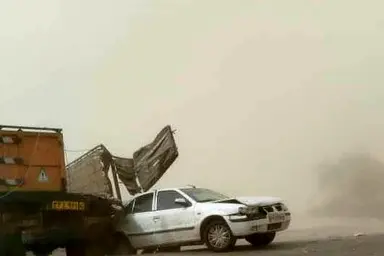 محور فهرج–زاهدان به دلیل طوفان شدید و گردوخاک مسدود شد
