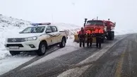 اولین بارش برف پاییزی در جاده فوجرد استان قم