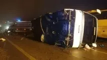 مینی بوس کارگران در کرمانشاه واژگون شد