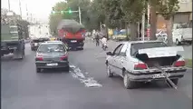 فیلم| حمل خطرناک بار با خودروی شخصی