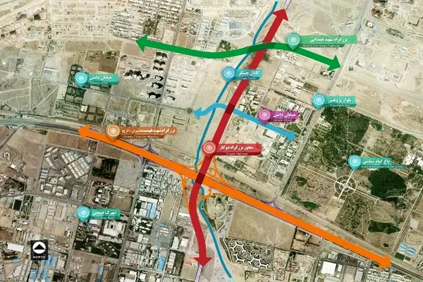 اتصال بزرگراه دوگاز به آزادراه تهران کرج و شهید همدانی + نقشه