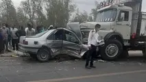 ۸ مجروح در تصادف زنجیره ای بم - ریگان
