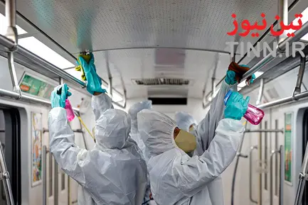 ضدعفونی کردن واگن‌های متروی تهران