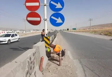 نصب ۱۷ هزار تابلو علائم غیرقابل بازیافت در محورهای خوزستان