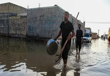 سیل‌بند منطقه گلبهار اهواز شکست