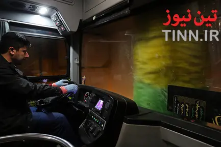 ضدعفونی کردن اتوبوس‌های شرکت واحد در قم
