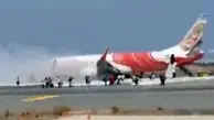 فیلم | آتش سوزی یک هواپیمای هندی در فرودگاه مسقط