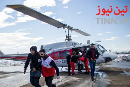 امدادرسانی اورژانس هوایی به مناطق برفی گیلان